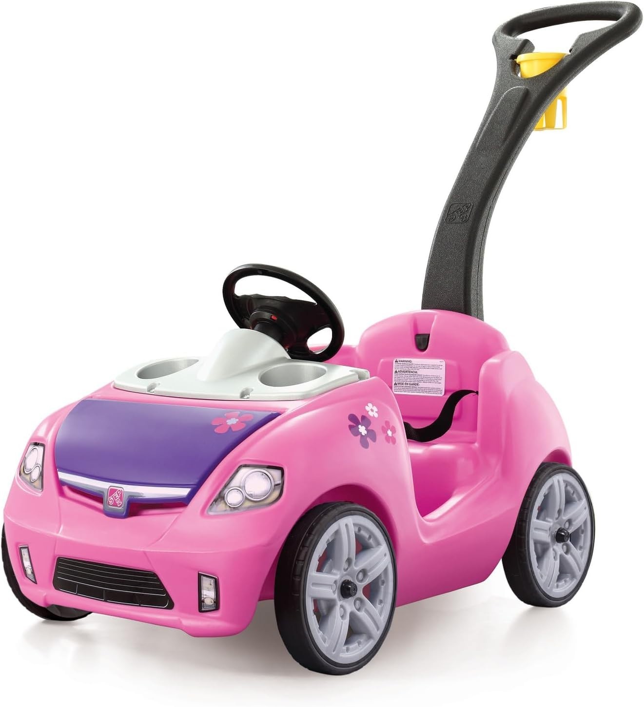Whisper Ride II Kids Push Car – Toddler Ride-On Toy with Safety Seat Belt, Pink