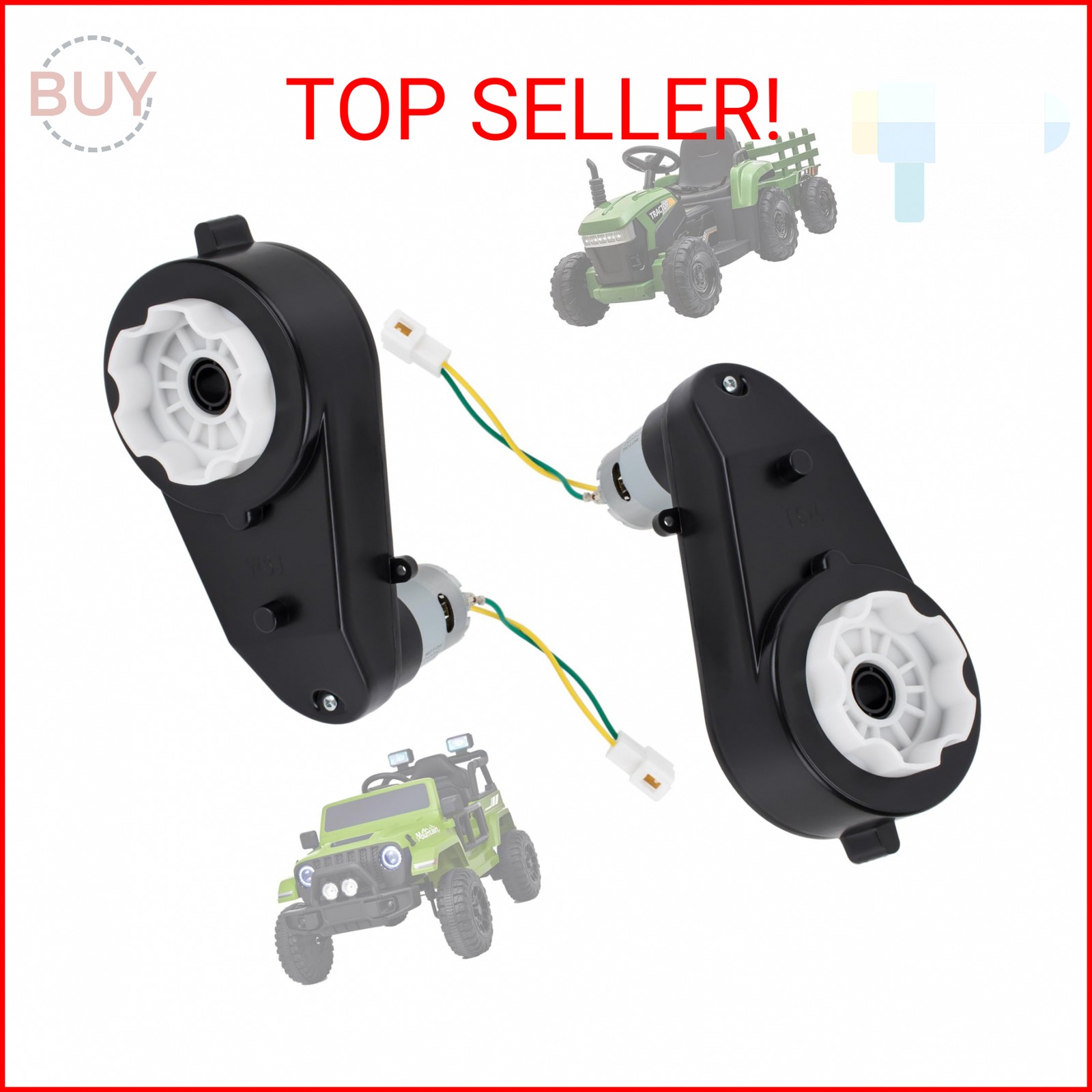 2Pcs Powered Wheels Motor 12V 40000RPM Kids Ride On Car Gearbox Motor Powered Wh