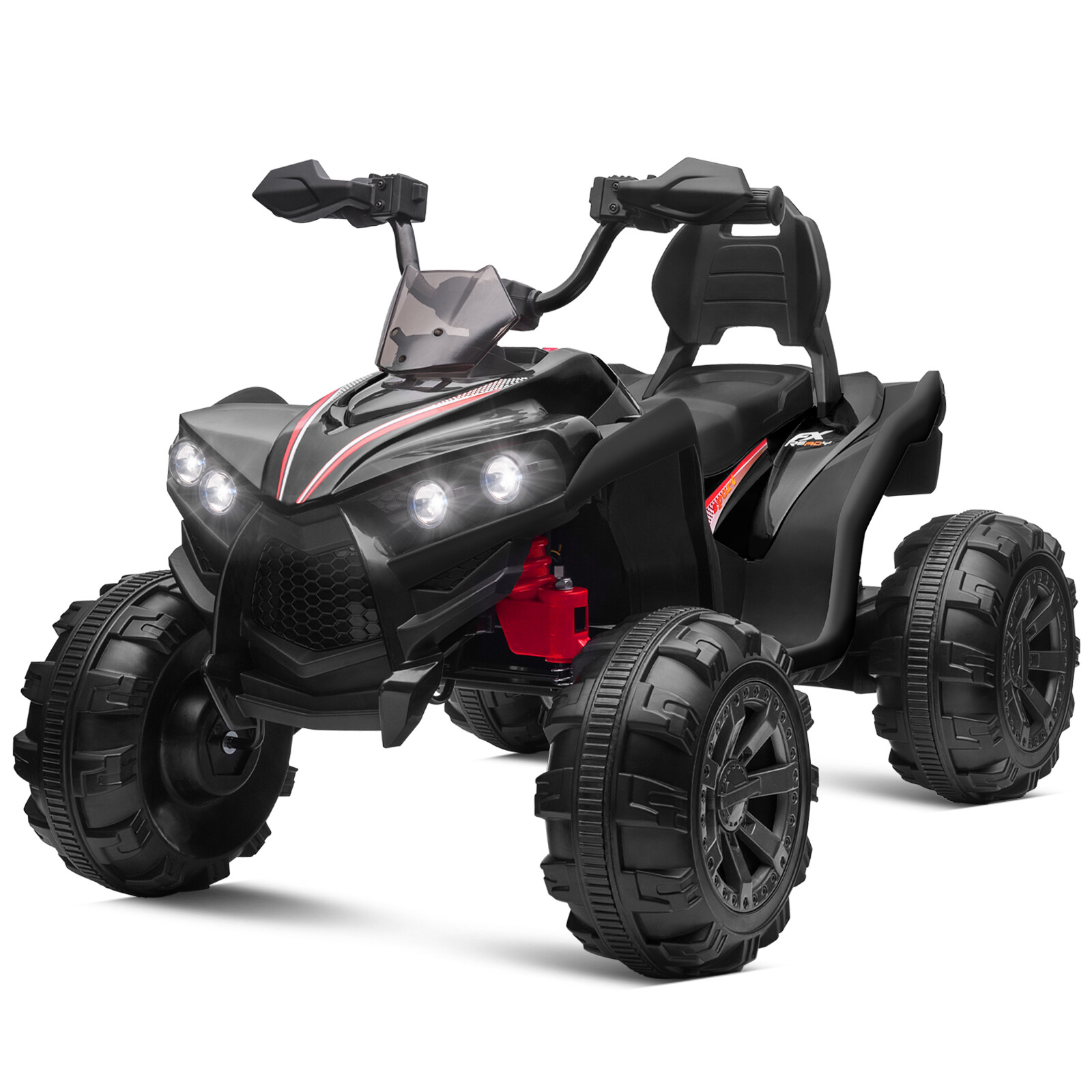 ZEOPHOL 12V Kids Ride-On Electric ATV Off-Road Quad Car Toy 2 Speeds LED Lights