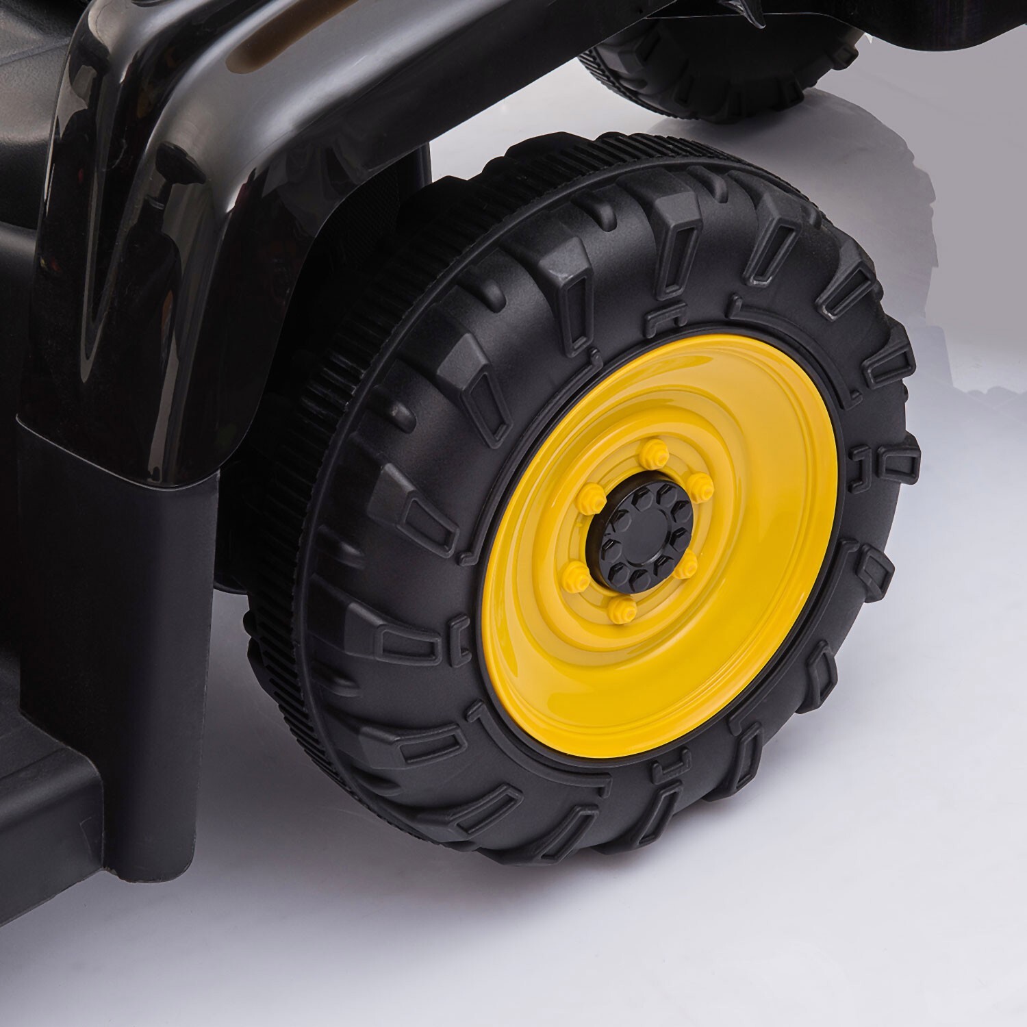 TOBBI 12V Battery-Powered Toy Tractor Ride On Toy with Trailer 35W Dual Motor