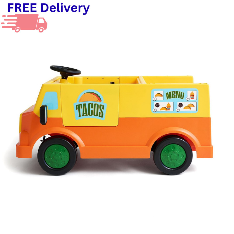 12V Kids Ride On Taco Truck Car w/ Remote Electric Toy Food Truck Vehicle