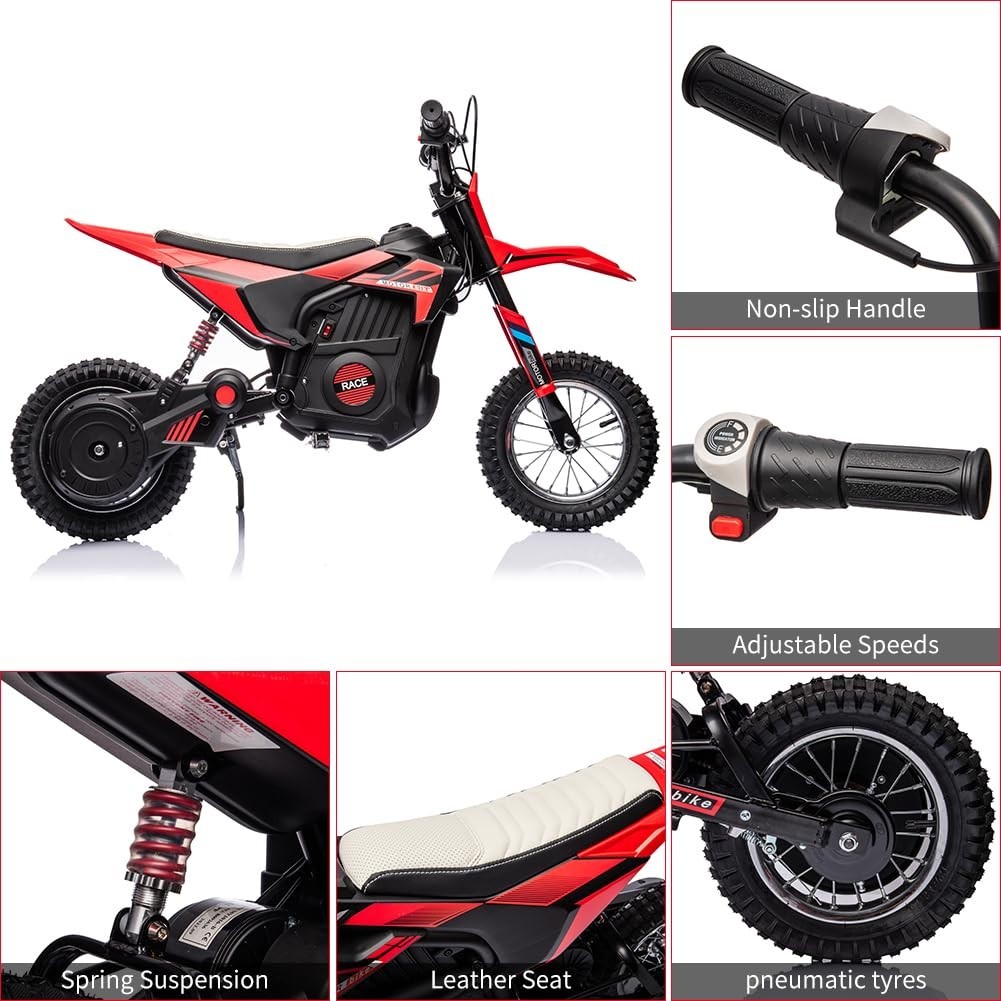 24V Kid Ride on Electric Off-Road Motorcycle 250W Fast Speed Dirt Bike Motocross
