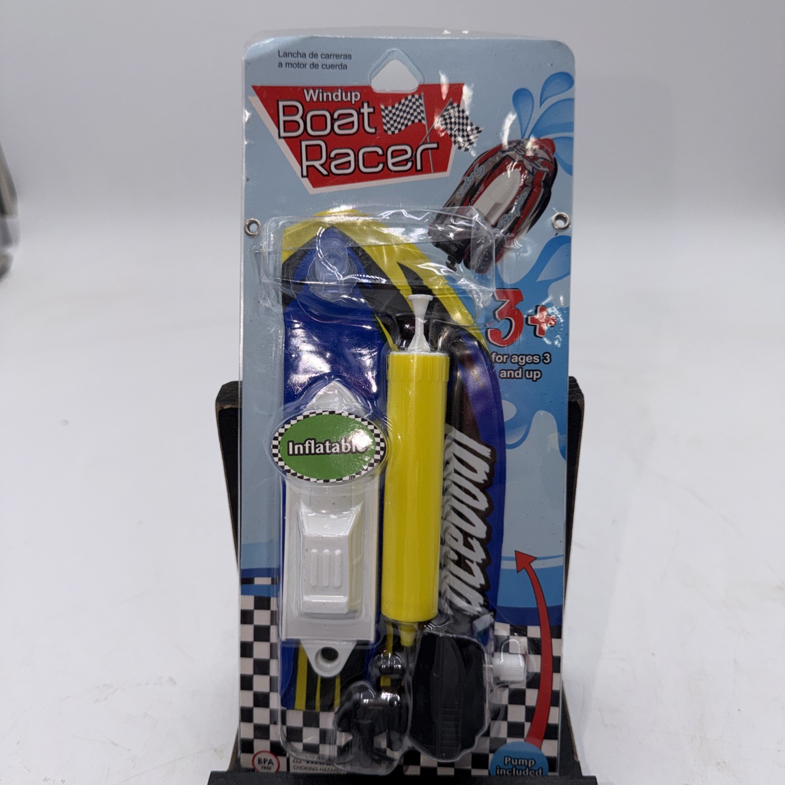 Items 4U! Windup Boat Racer Inflatable Toy Boat (ages 3+) New/Sealed