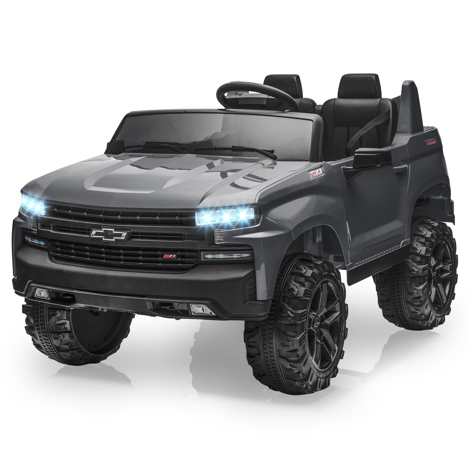 24V Ride On Car Licensed Chevrolet Silverado 2-Seater Electric Truck Kids Toy