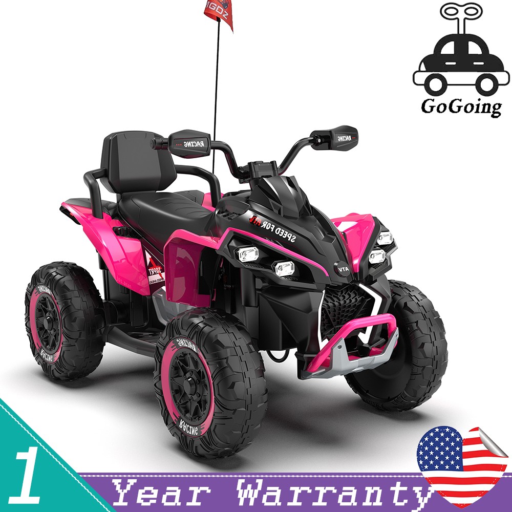24V Kids Ride On Toy Electric ATV 4-wheel shock absorber 1.24-3.73MPH Aged 3-12
