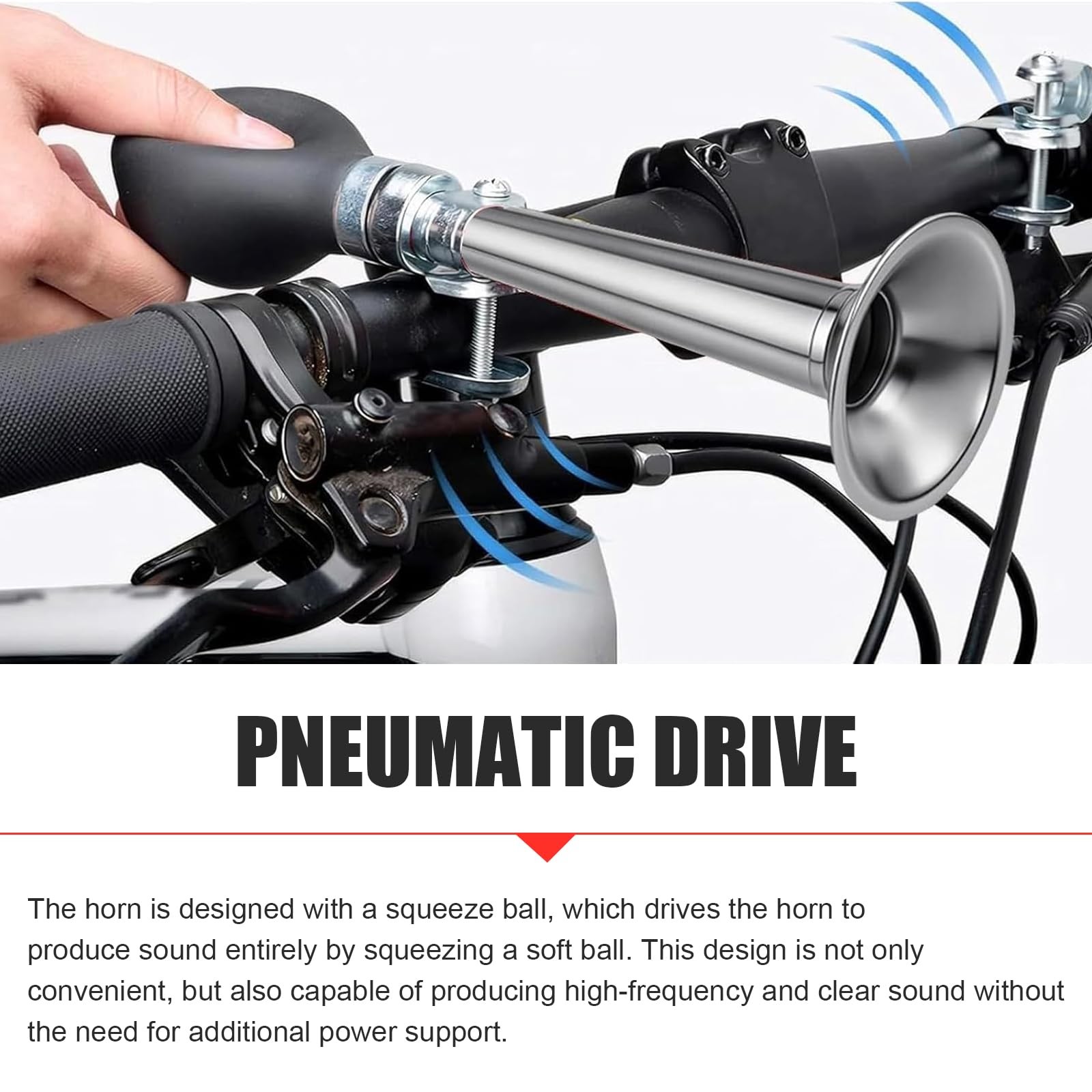 Bike Air Horn, Chrome-Plated Metal Clown Horn, Classic Retro Loudspeaker with…