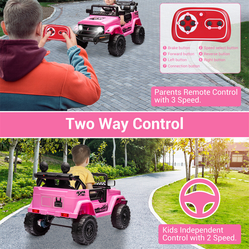 12V Kids Ride On Car 2 Seater Electric Vehicle Toy Truck Jeep w/Remote Control