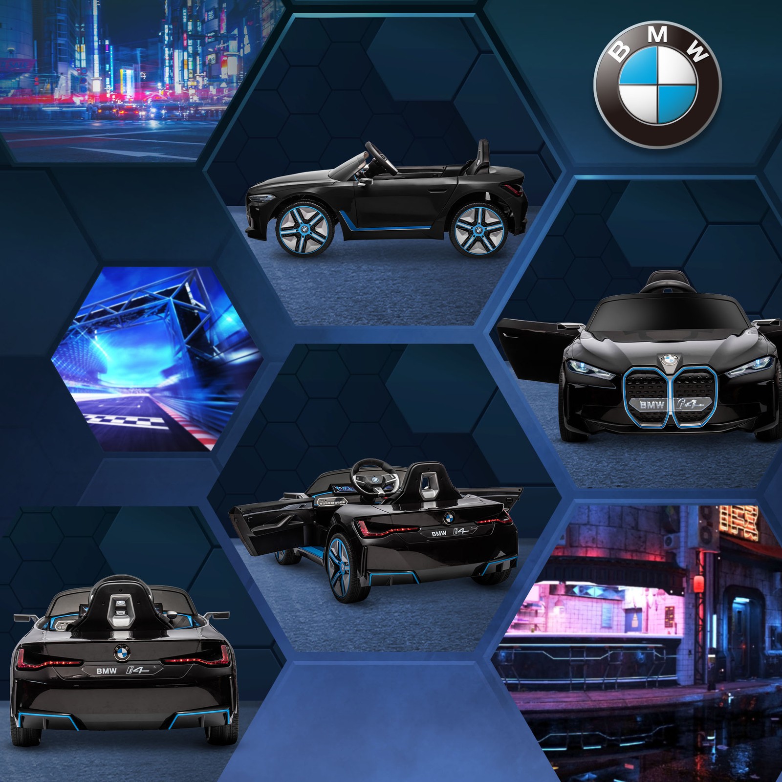 12V Electric Ride On Car with Remote Control Battery Powered Toy for Kids 3-6