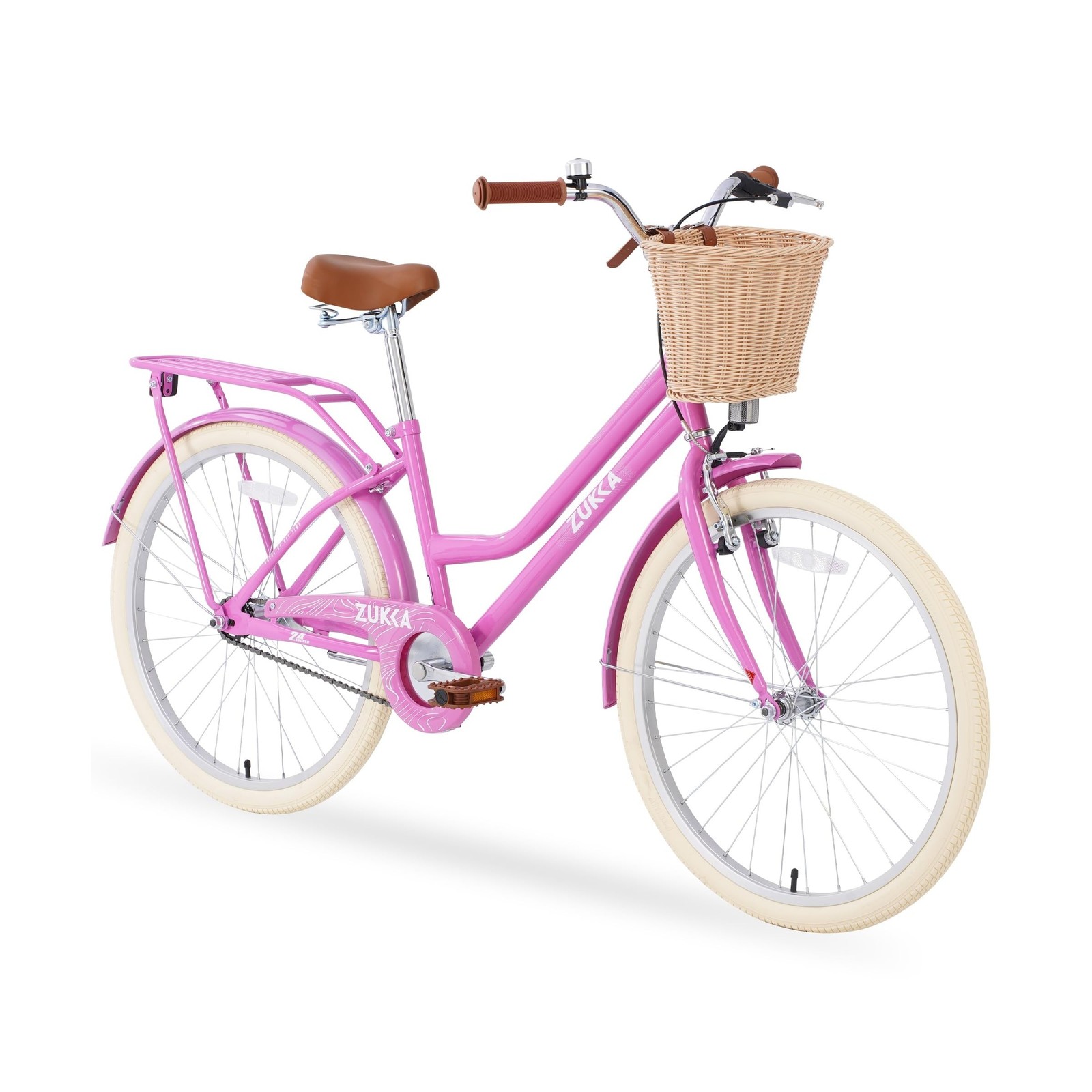ZUKKA Kids Bike 20/24 Inch Girls Bike with Basket Single Speed Crusier Bike F…