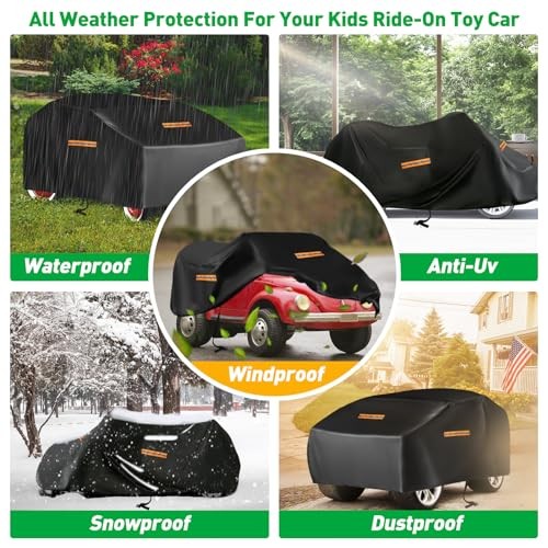 Large Toy Car Cover,Heavy Duty 420D Oxford Fabric Kids Ride-On Power Wheels