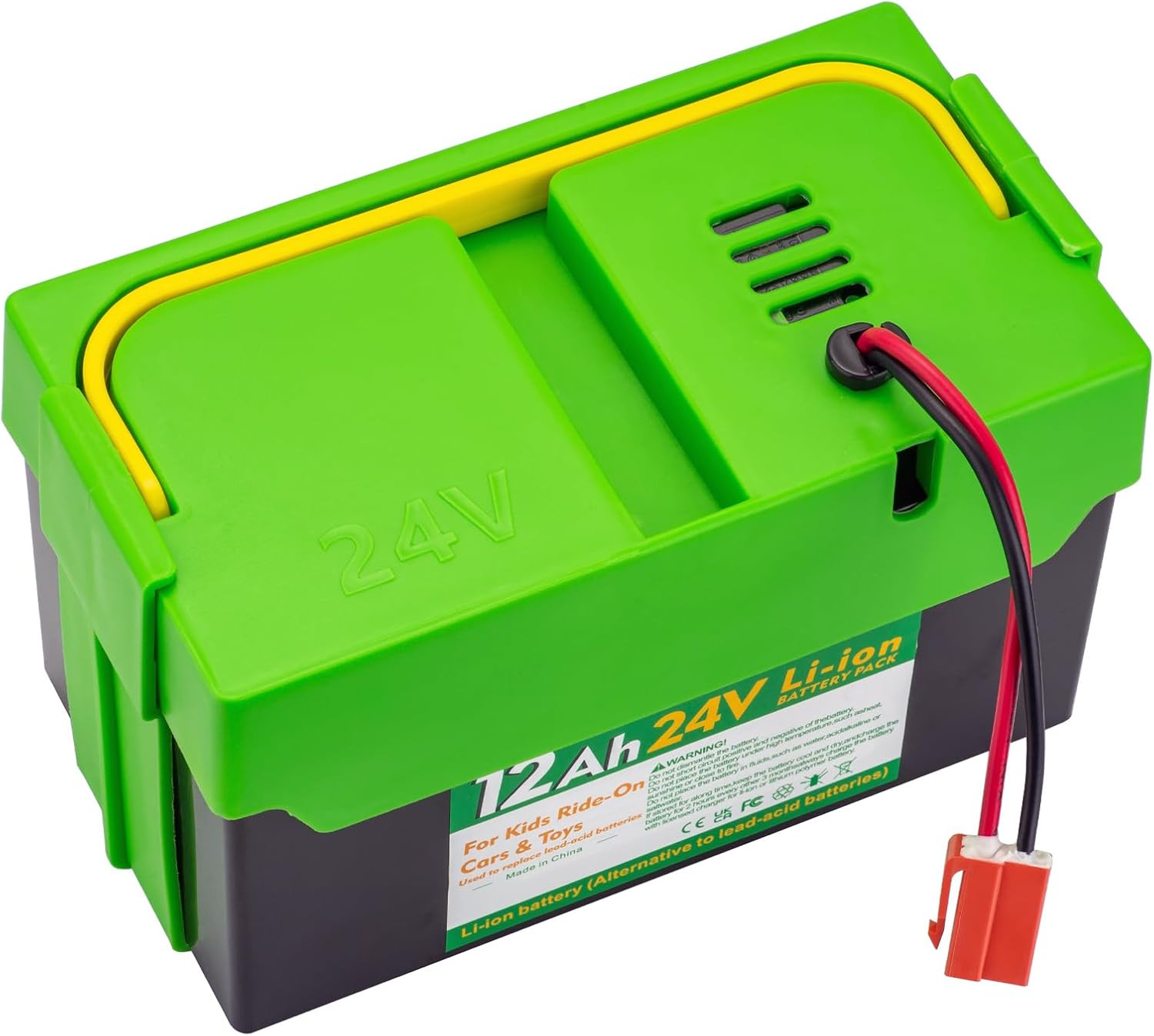 24V 12Ah Li-Ion Battery for Best Car Ride on Cars Thunder UTV for 24V Kids Ride-