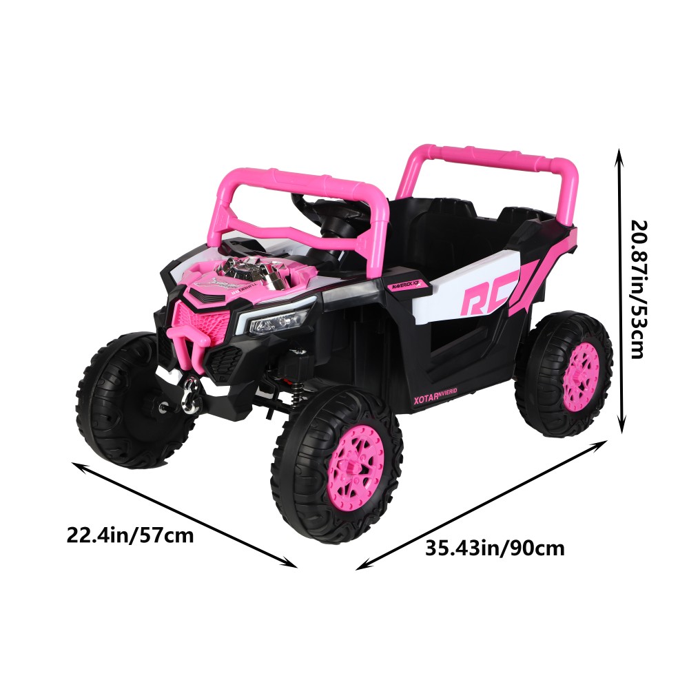 Pink Remote Control Electric Ride On Toy Car, Kids Vehicle for Boys Girls 3-6