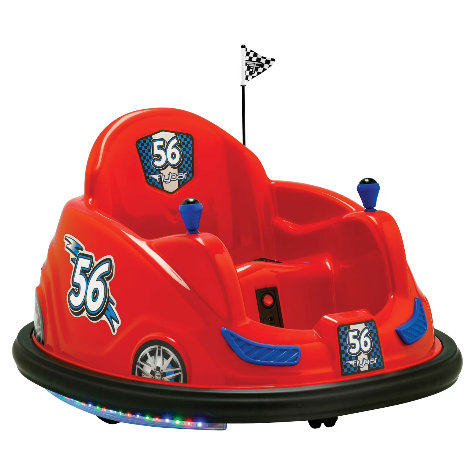 Flybar Battery-Powered Bumper Car Ride-On, Ages 18-48 Months, Red