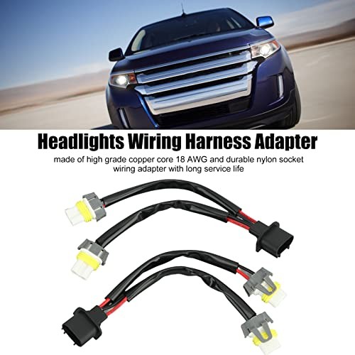 H13 9008 to 9005 9006 Adapter, 2 Way Splitter Wiring Harness for LED
