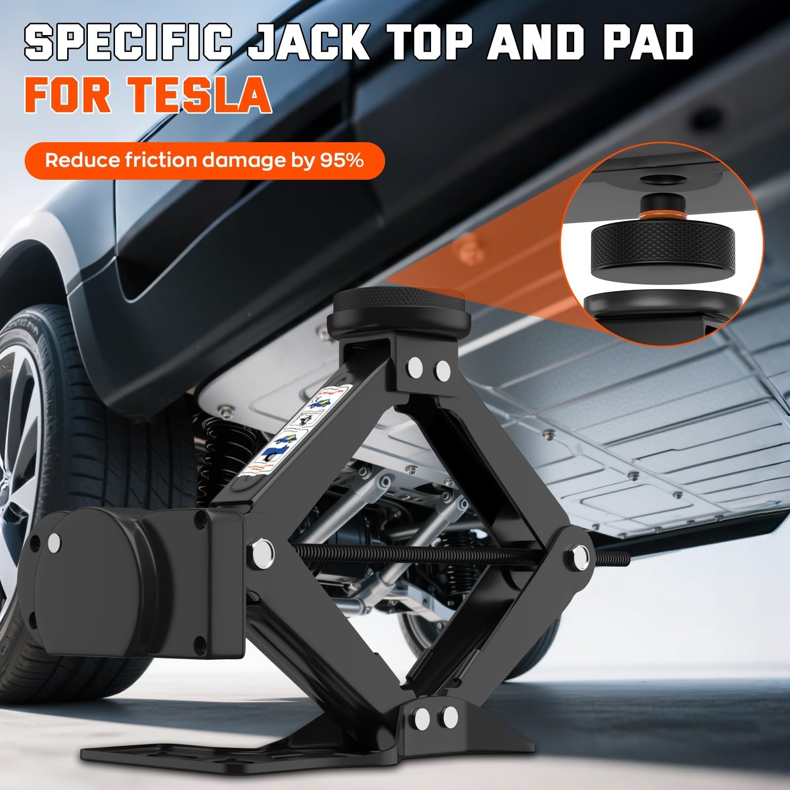 Electric Car Jack for Tesla, Portable 12V 2 Ton Tesla Tire Repair Tools, Elec…
