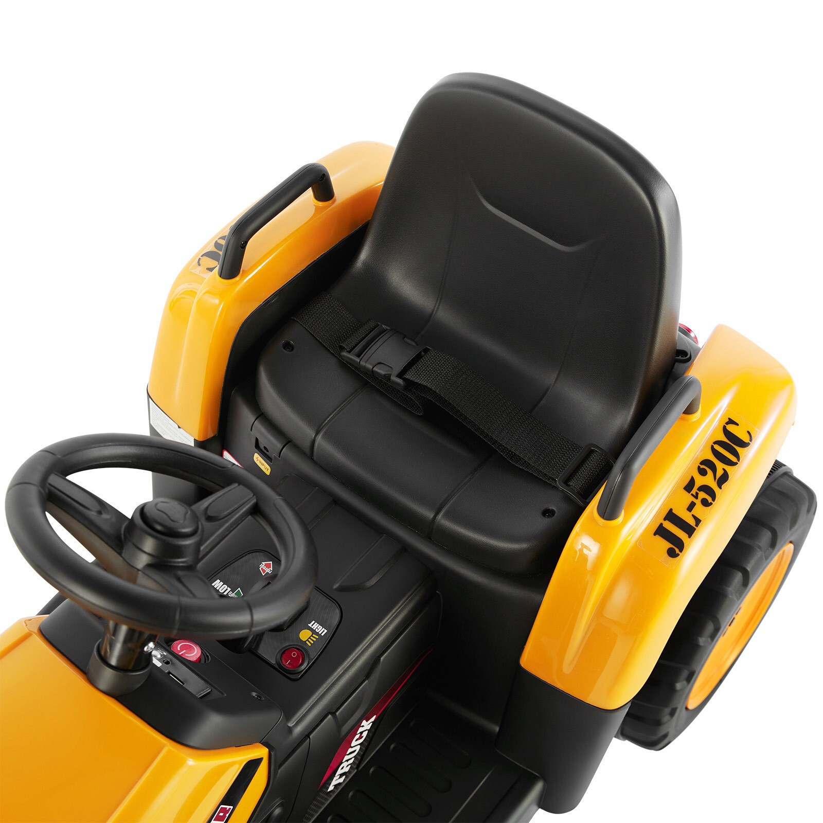 12V Battery Kids Ride On Excavator Digger Car with 3 Speed,Music,Remote Yellow