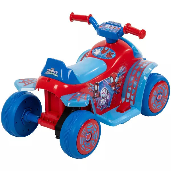 HUFFY SPIDEY HIS AMAZING FRIENDS BATTERY RIDE-ON QUAD 6V AGE 1.5+ – BLUE/RED