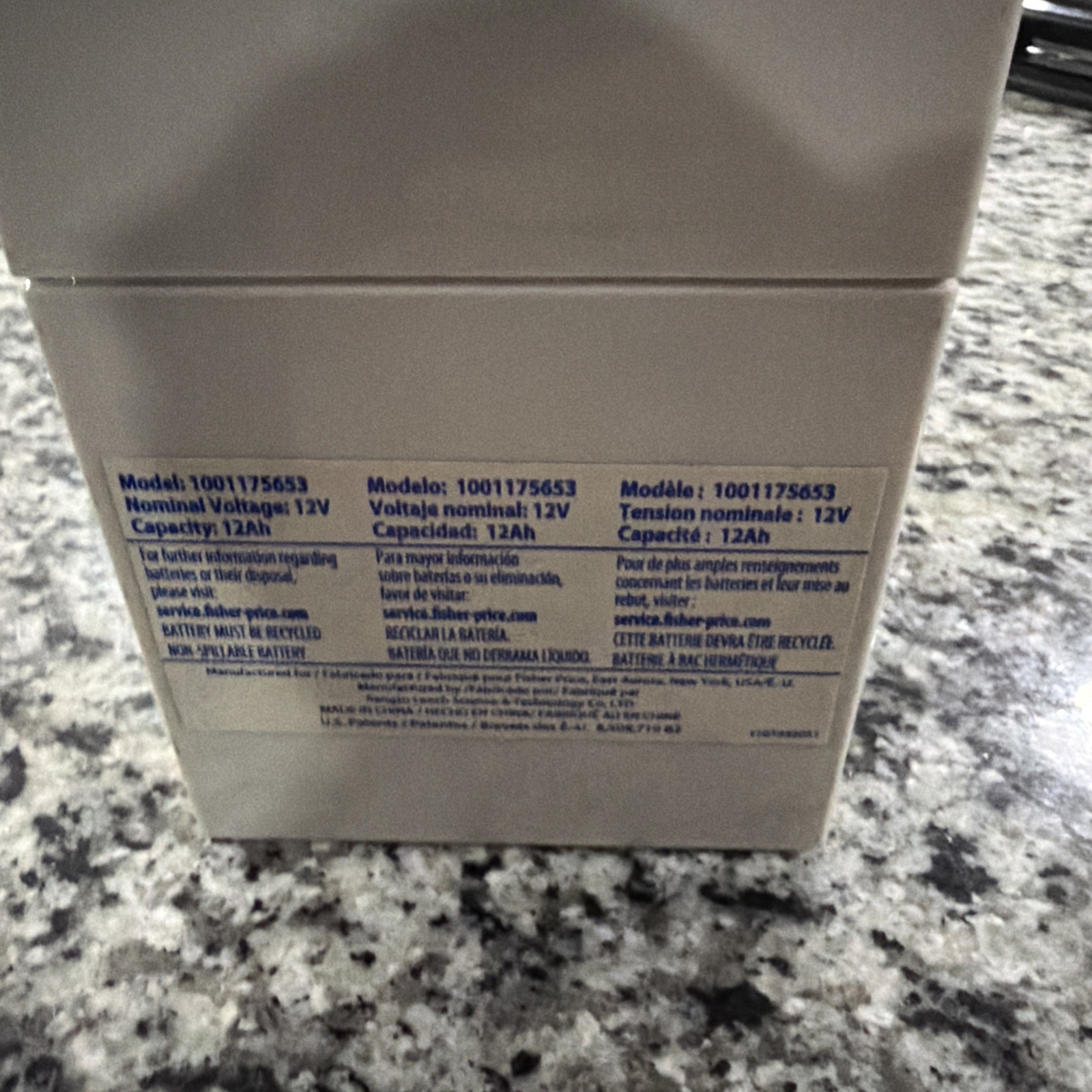 12-Volt 12-Ah Rechargeable Battery for Ride-On Preschool Vehicles – Backup Power