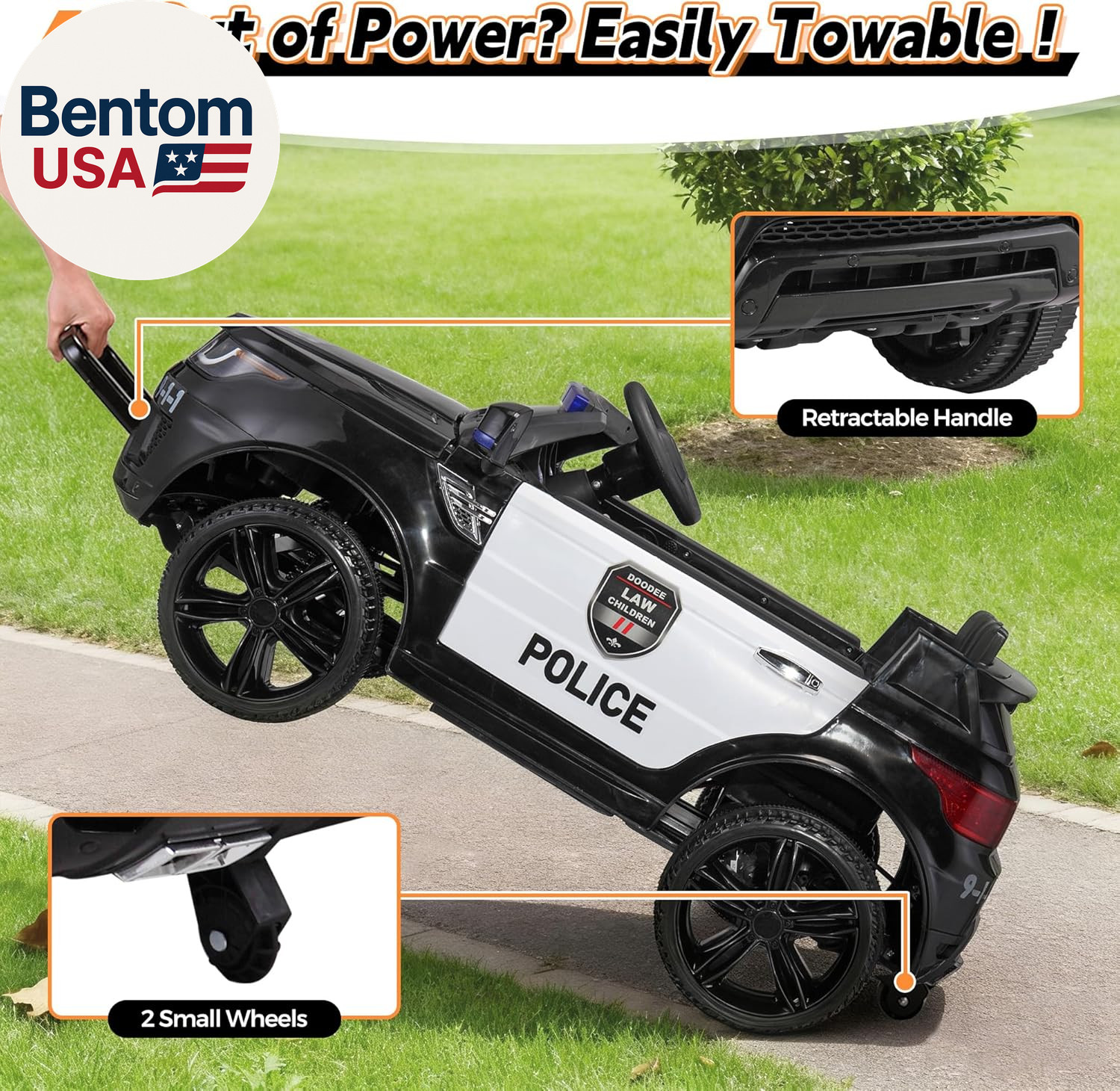 Police Car Ride on Electric Car for Kids to Drive Battery Powered Ride-On Toys C
