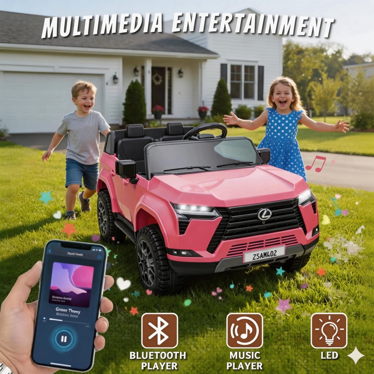 24V 2 Seater Kids Ride On Car Lexus GX550 Electric Truck Power Wheel with Remote