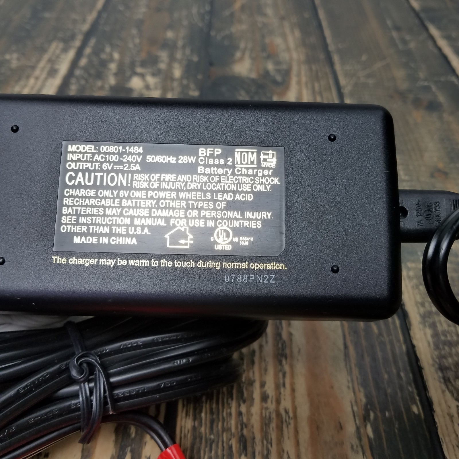 Fisher Price 6V Power Wheels 6 Volt Quick Charger Model 00801-1484 ( 6V 2.5A )
