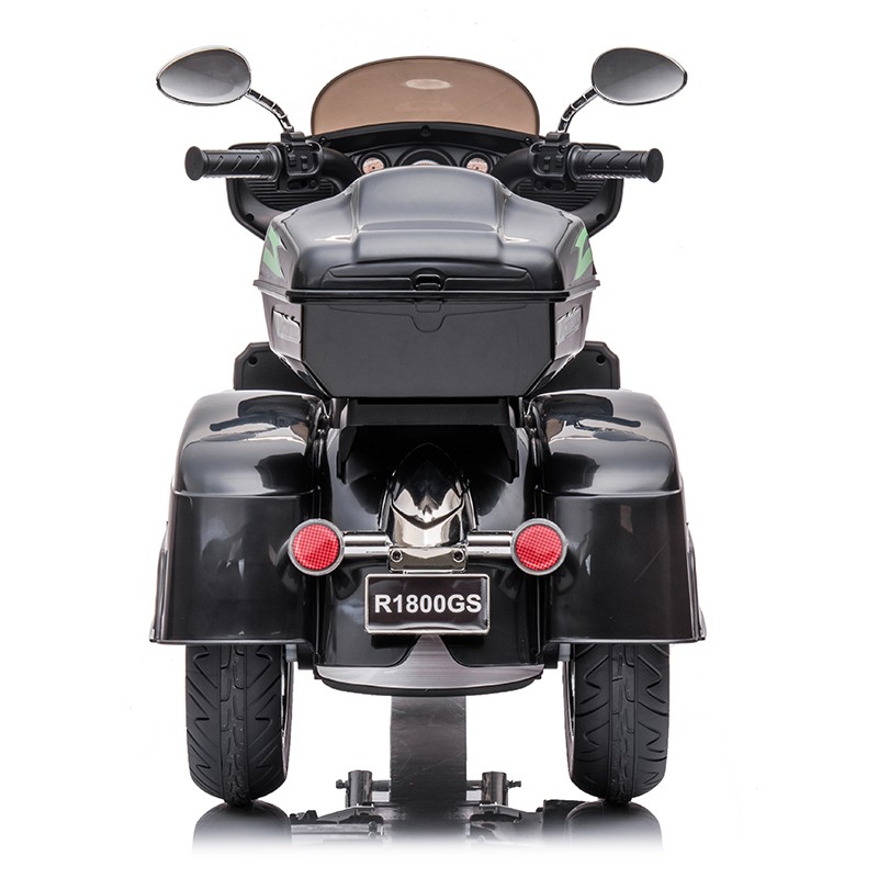 12V Kid Motorcycle Ride On Toy Key Start 3-Wheel 2-Seat Motorbike for 3-6 Black