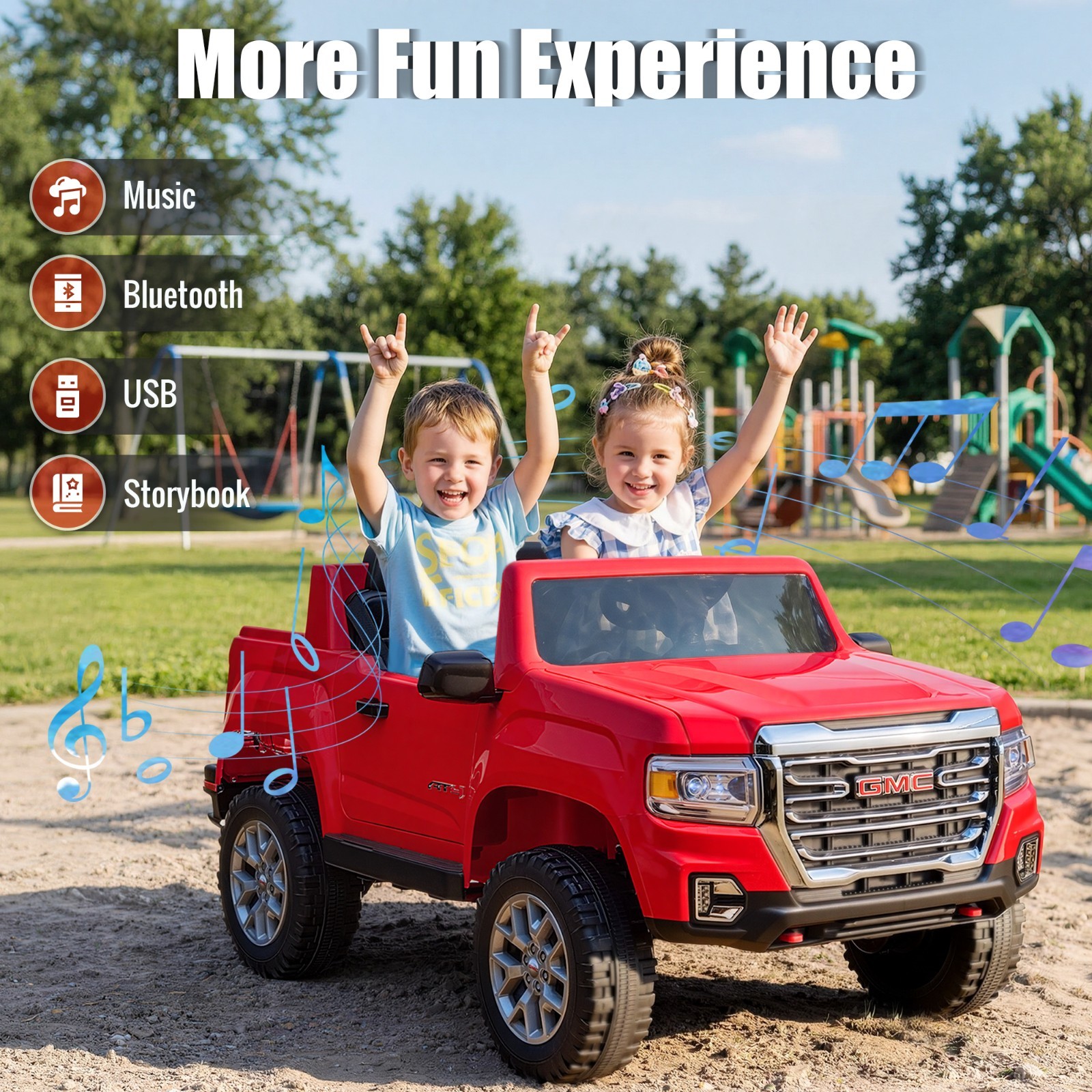 24V 4WD Kids Ride On Truck 4 Motors 7AH Battery Electric Car LED MP3 2 Speed