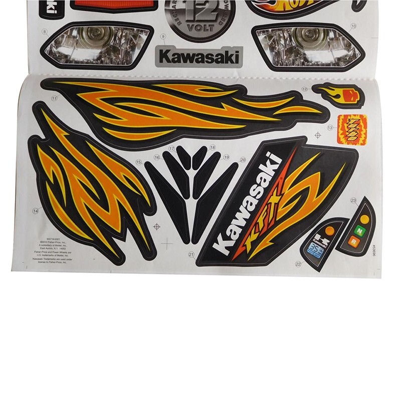 Power Wheels W4716 Fisher Price Hot Wheels KFX Label Decal Sheet Genuine