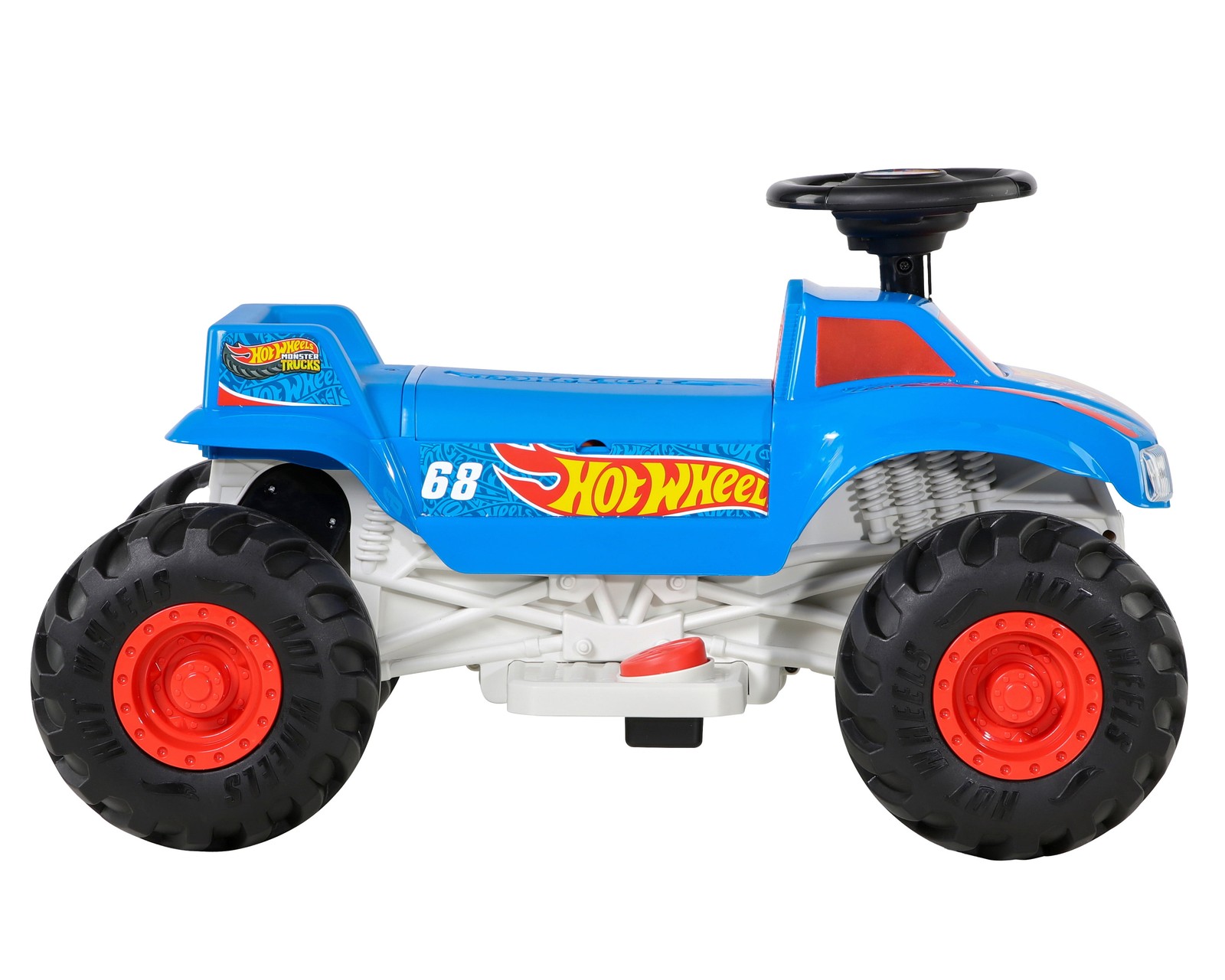 6V Monster Truck Ride-On for Toddlers Blue/Red Electric Ages 1.5-3 Years Max Spe