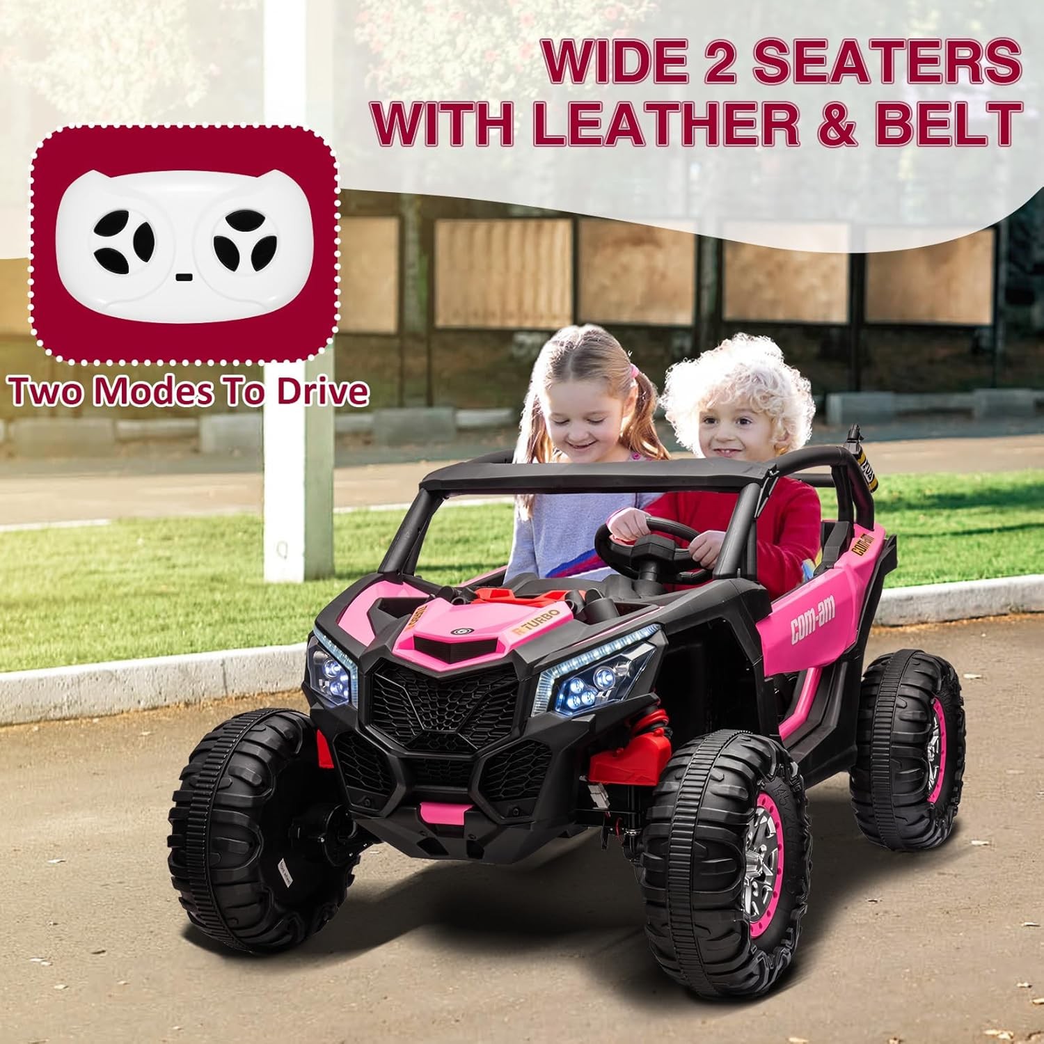 24V 2-Seater 4WD Kids Truck 300W Power with Remote, Spring Suspension Multicolor