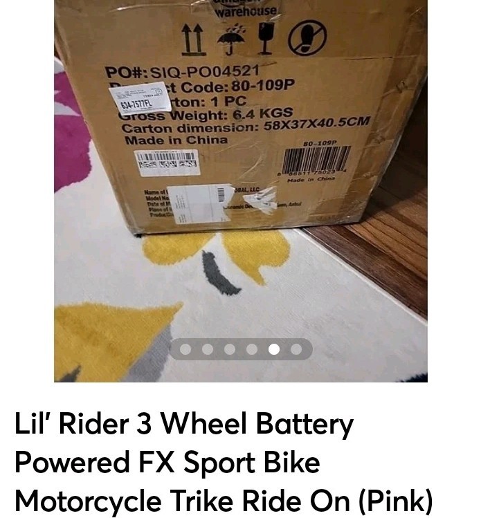 Lil’ Rider 3 Wheel Battery Powered FX Sport Bike Motorcycle Trike Ride On (Pink)