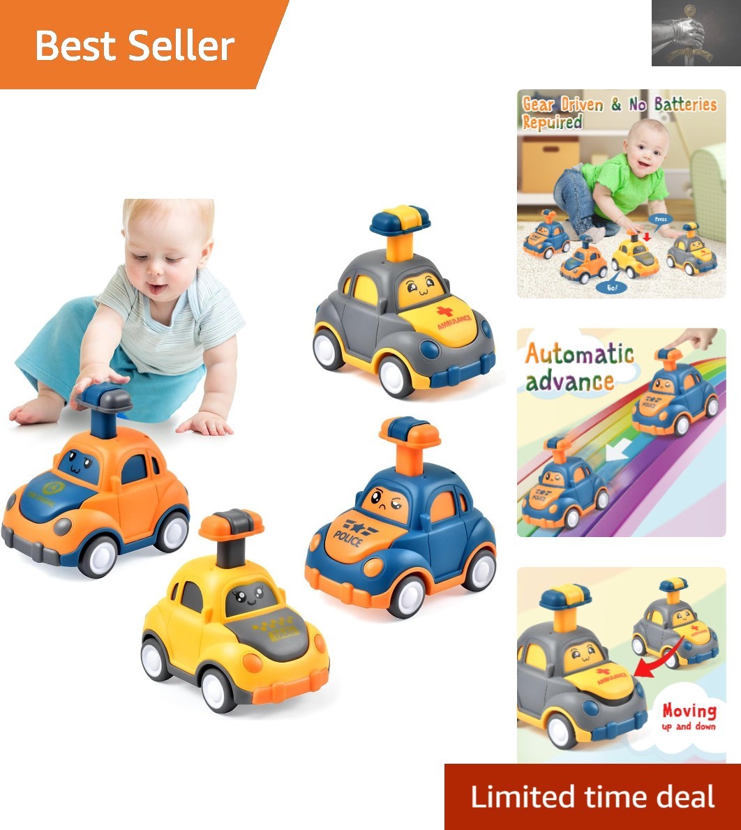Colorful Non-Toxic Toy Car Set for 2-3 Olds – Perfect First Birthday Gifts