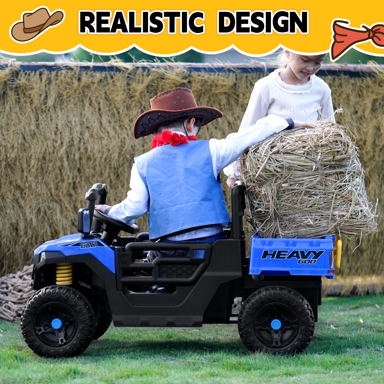 12V Kids Ride On Dump Truck Electric Construction Vehicle with Remote Control
