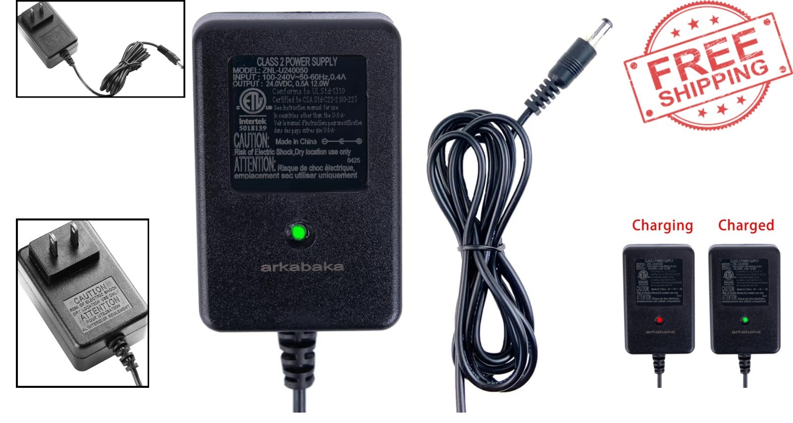 Efficient 24V Battery Charger for Ride-On Vehicles – LED Charging Indicators