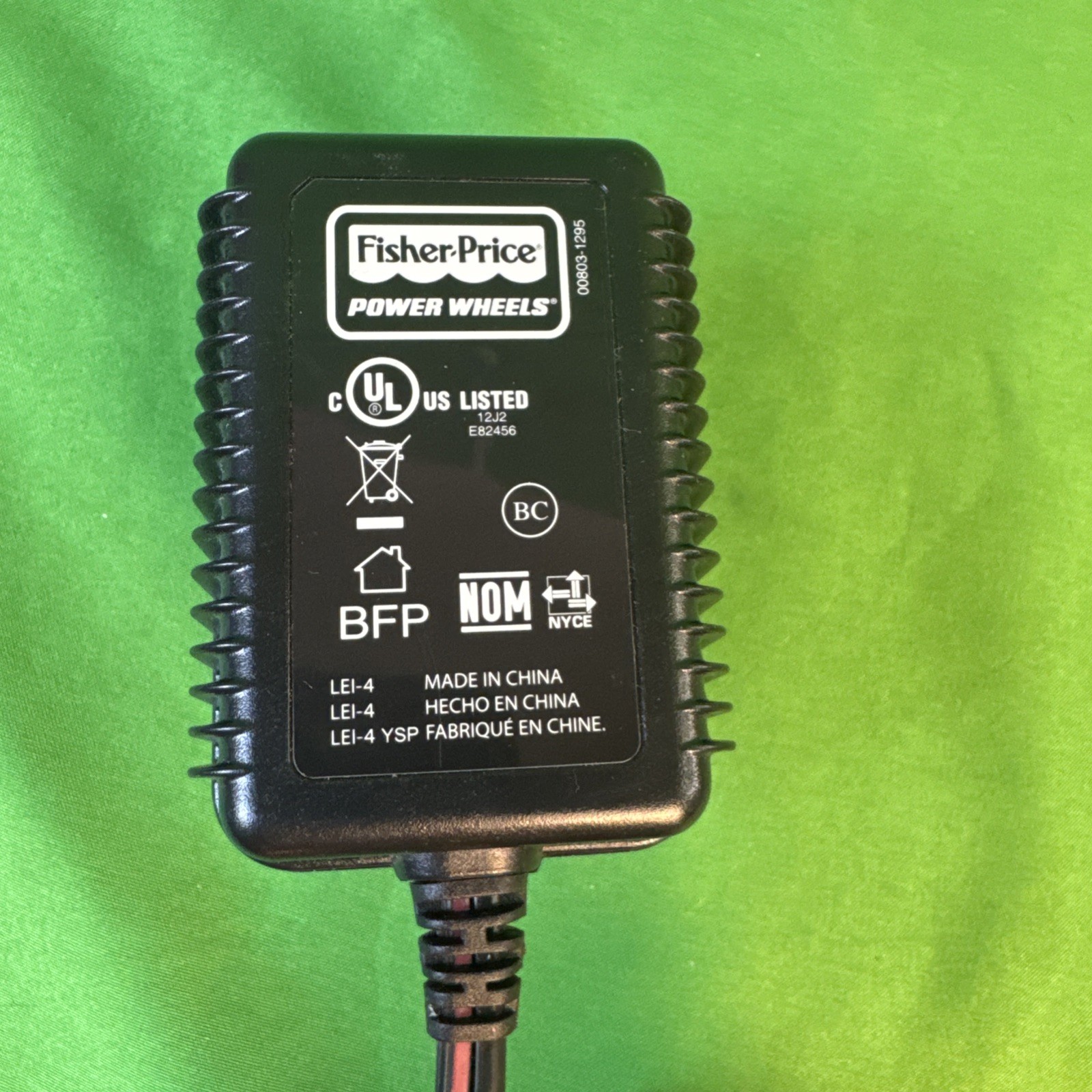 OEM Fisher Price Power Wheels AC/DC Adapter Charger Cord Model 00801-1778