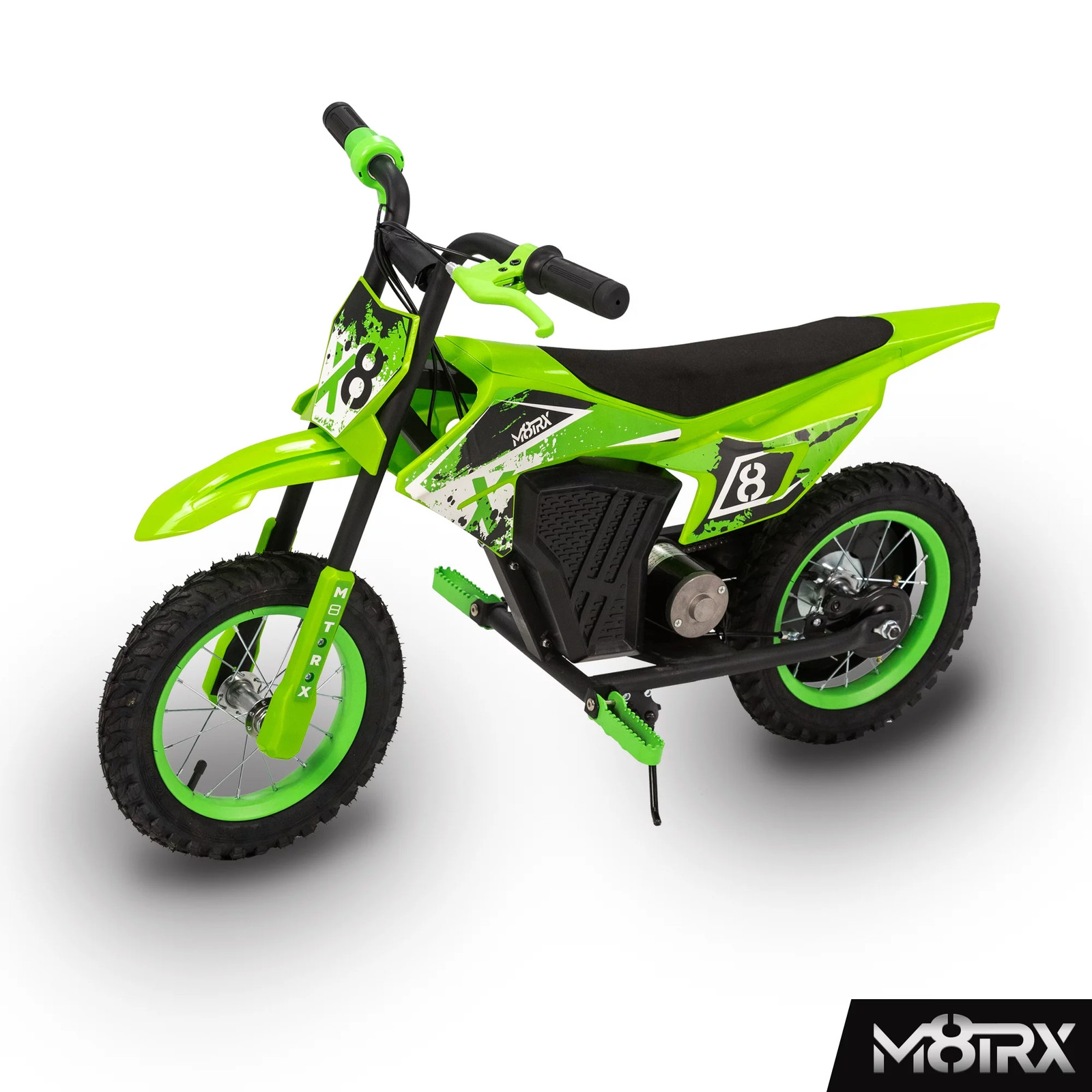 Green 12V Mini Electric Child Dirt Bike, Battery Powered Toy Motorcycle, Kids Ri
