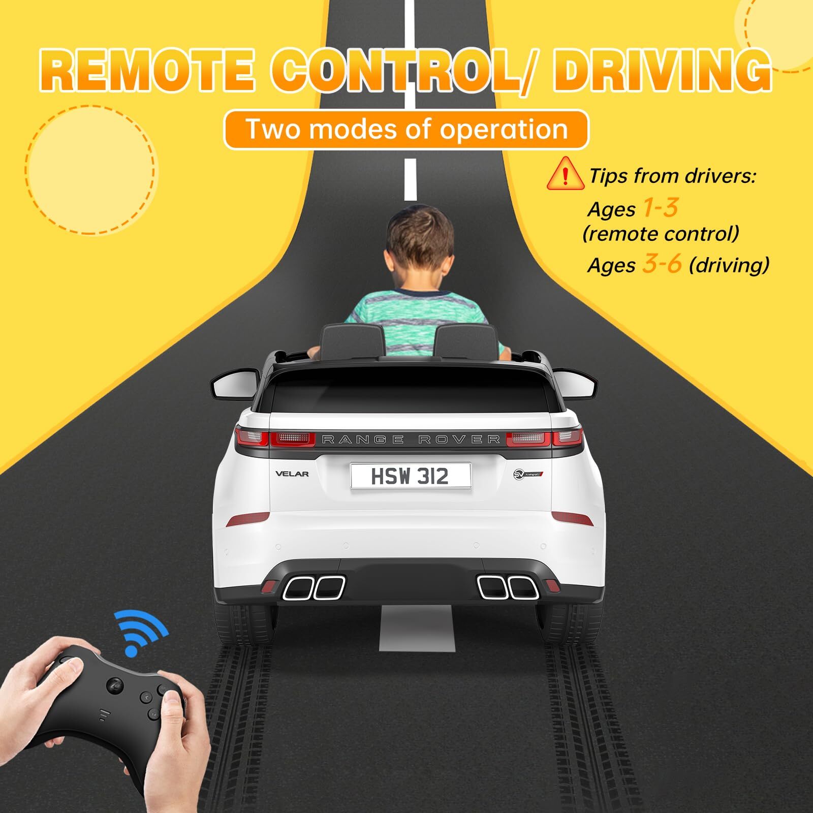 Kids Ride On Car with Remote Licensed Land Rover Kids Electric Car for Kids 3-8