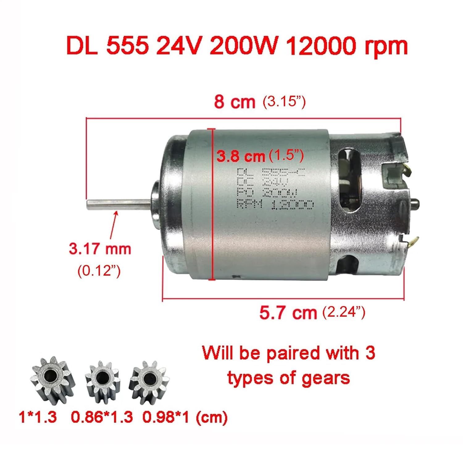 24V DC Motor 12000RPM High Speed Electric Drive Engine for Ride On Car