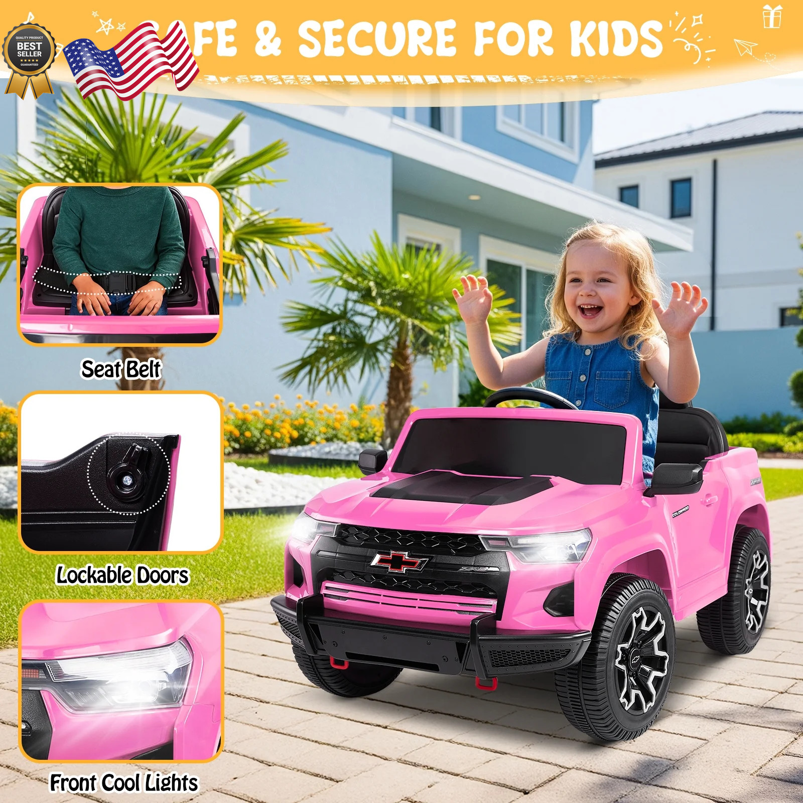 12V Licensed Chevrolet Colorado Electric Ride on Car Toy for Toddler Kid NEW