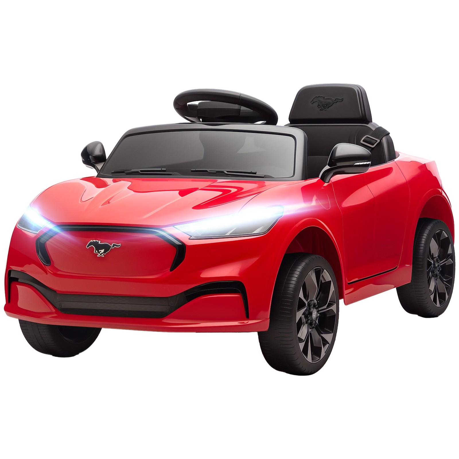 12V Kids Ride On Car, Licensed Ford Mustang Mach-E Electric Car, Red