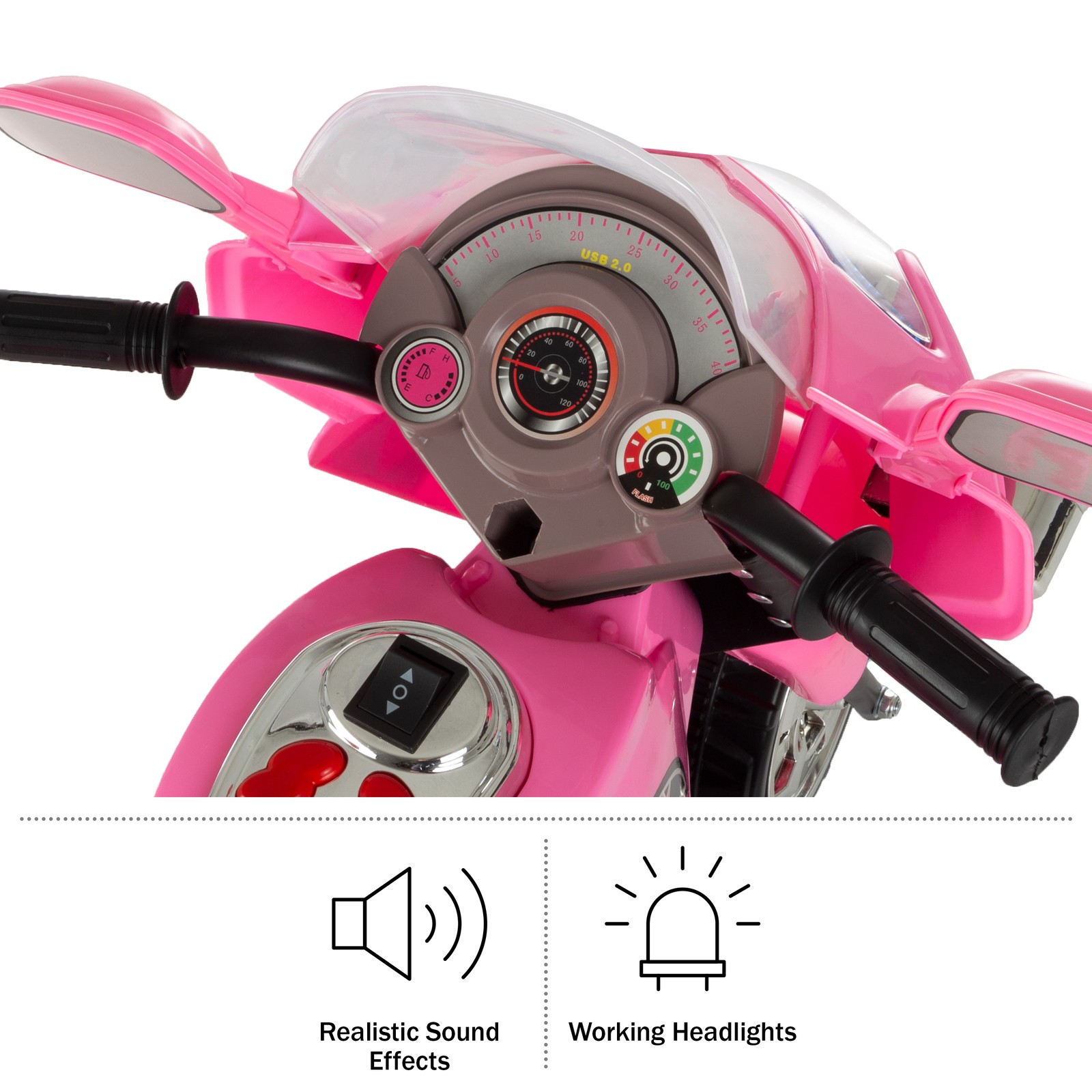 Motorcycle Ride on Toy Battery Operated Bike Trike Rechargeable Kids Ages 2 – 3