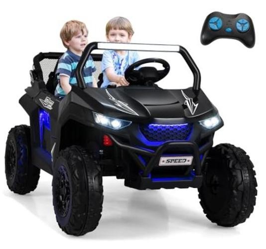 Kids’ 12V UTV Ride-On Car with Jet Black – 2 Seater
