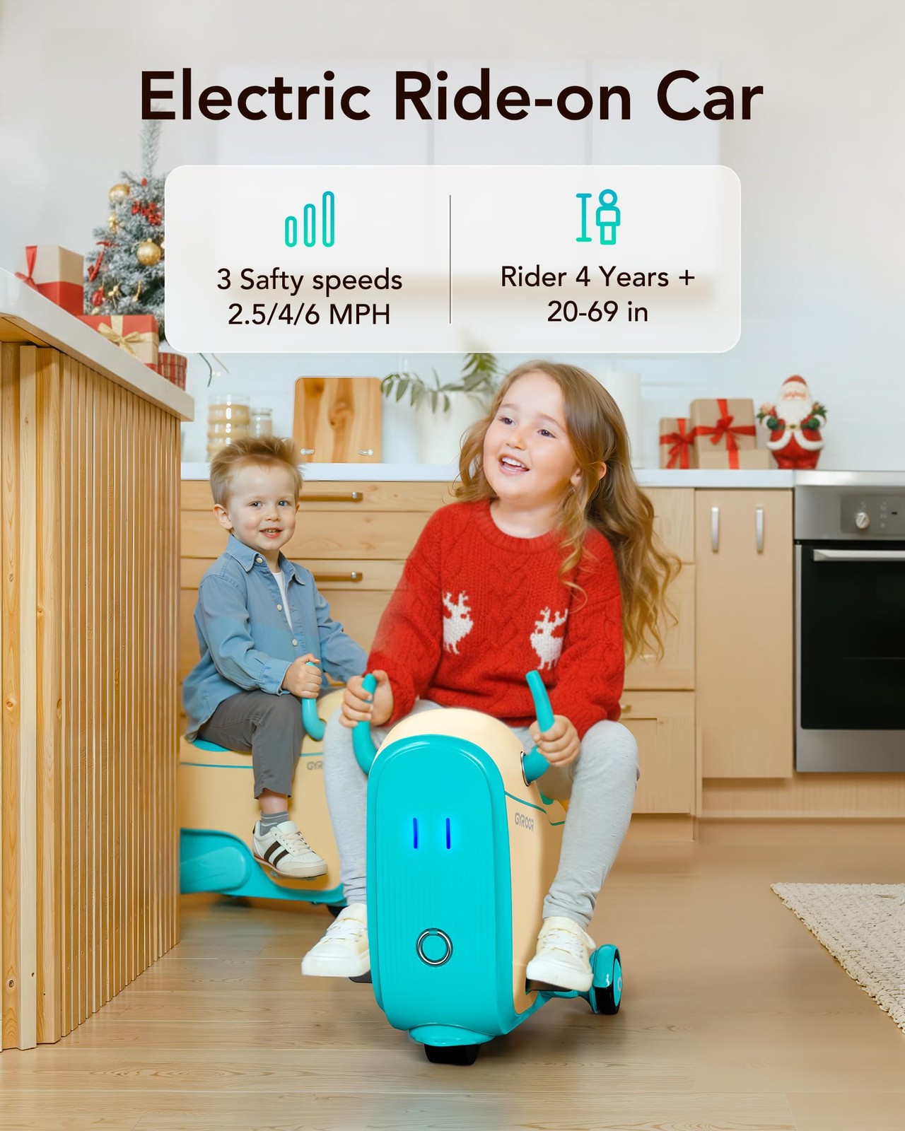 Gyroor Kids Electric Ride On Car Toy for Ages 48 2in1 Airplane Travel Suitca