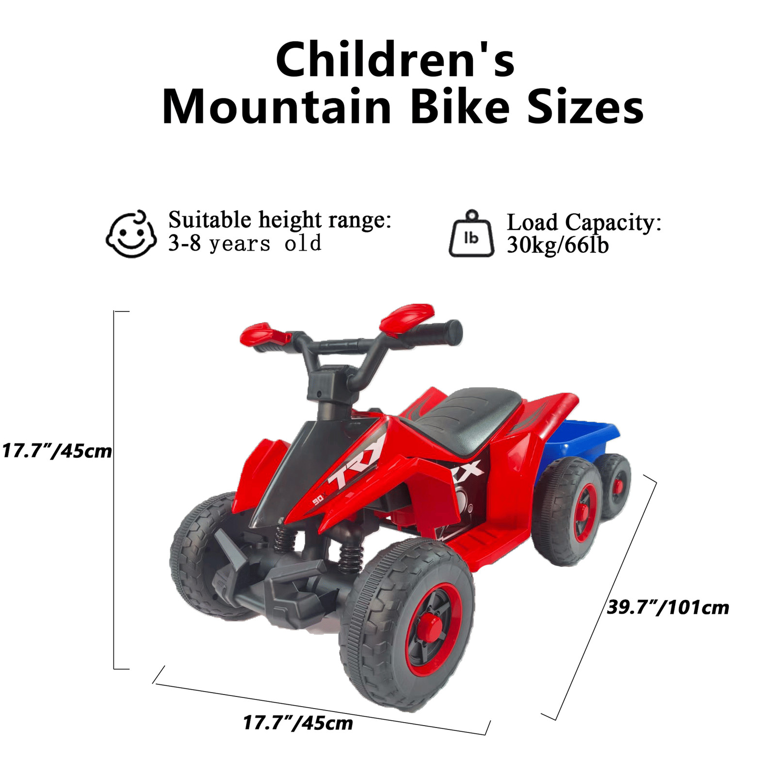 Electric Ride on ATV 4 Wheeler Battery Powered Quad Car Toy for Kids Toddler 3-6