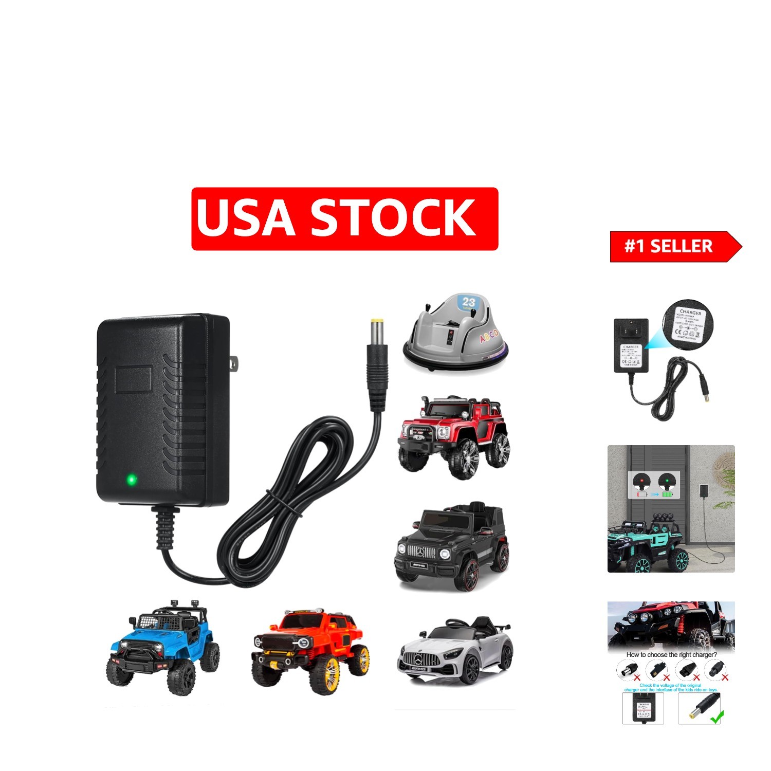 Secure 12V Battery Charger for Kids Ride-On Cars – Fast & Safety Certified