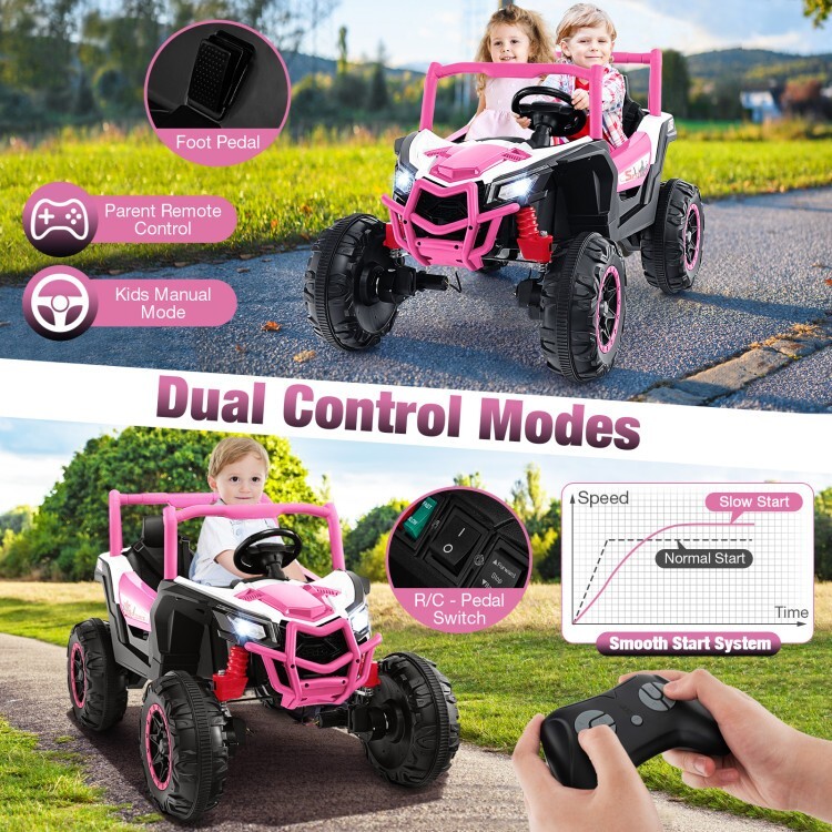 24V Kids Ride on UTV Toy 2-Seater & 2.4G Remote Control Over 3 Year Old Children