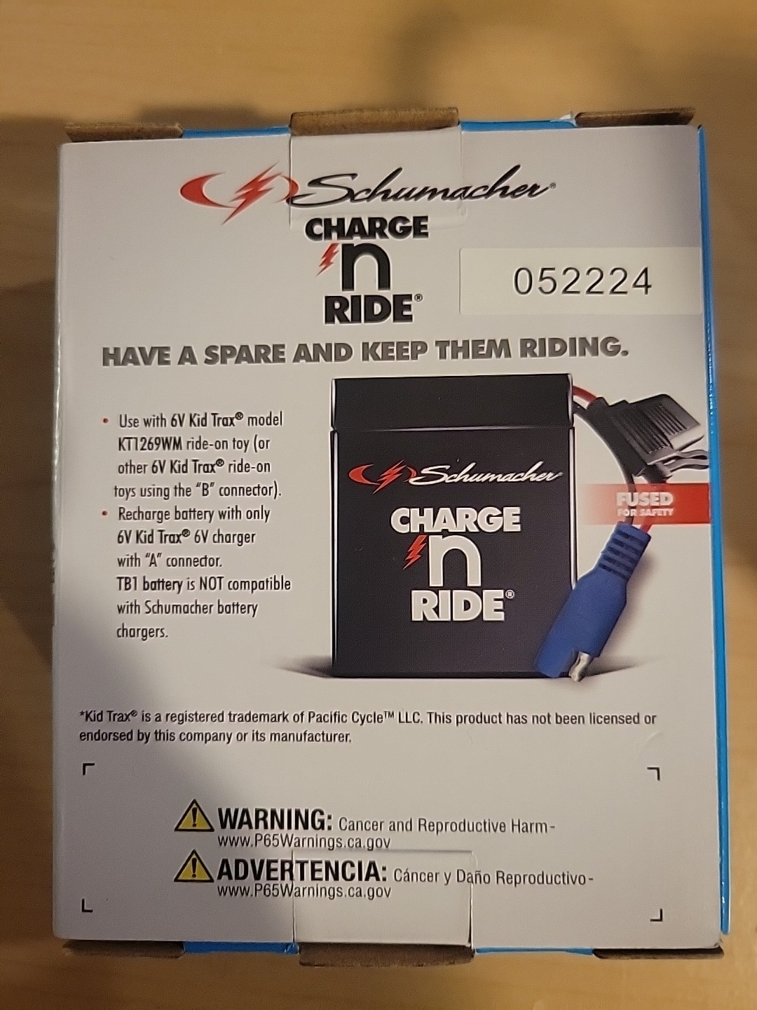 Schumacher Charge N Ride TB1 Rechargeable Replacement Battery 4.5Ah 6V