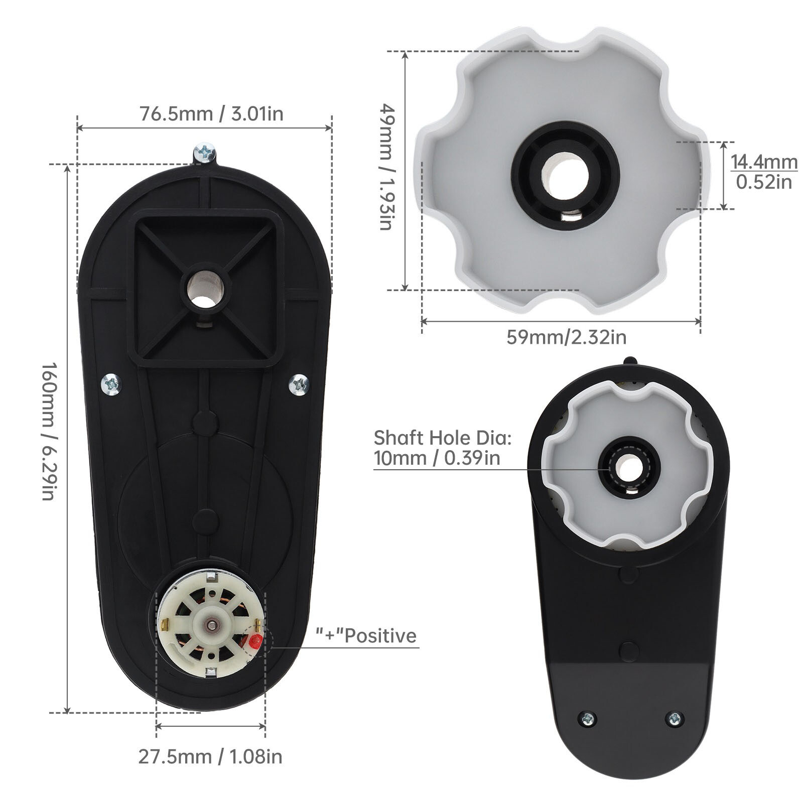 12V RS390 Children Ride On Car Motor 1.0CM Axle Children Electric Car Gearboxes