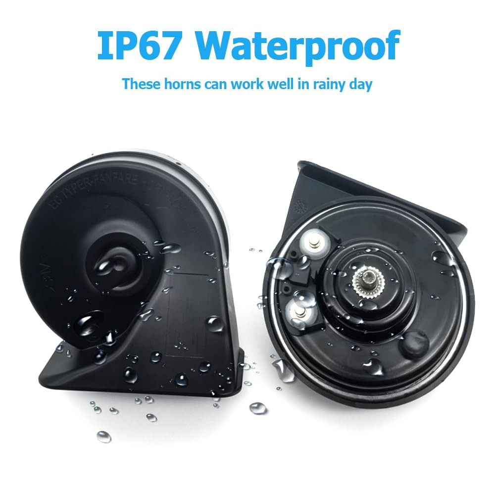 Car Horn Compatible with Toyota, 12V Waterproof Snail Loud High Low 2 Tone Au…