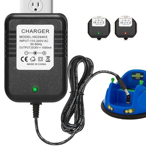 6 Volt Charger for Flybar/Kidzone Bumper Car，Replacement Chargers for Kids